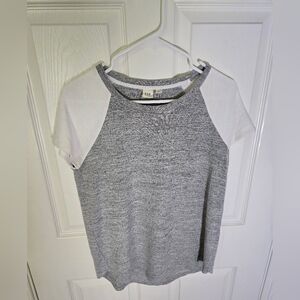 Gap Womens Grey White Short Sleeve Jersey T Shirt Medium